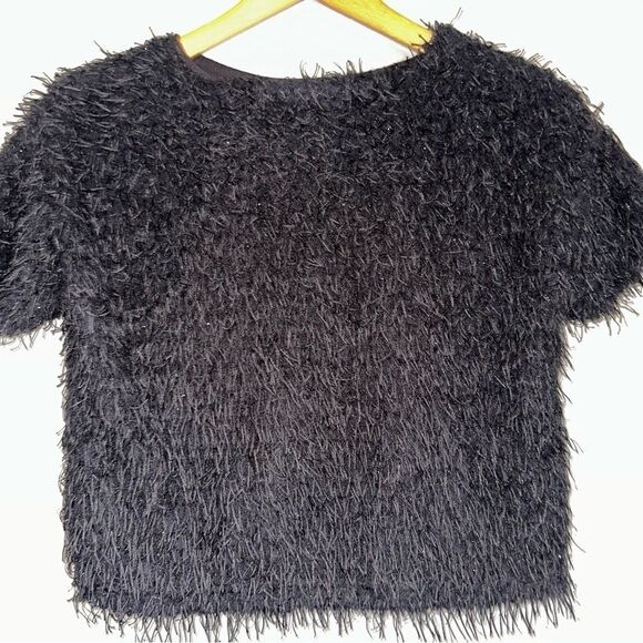 Zara Textured black sparkle top sz 10 - Picture 2 of 11